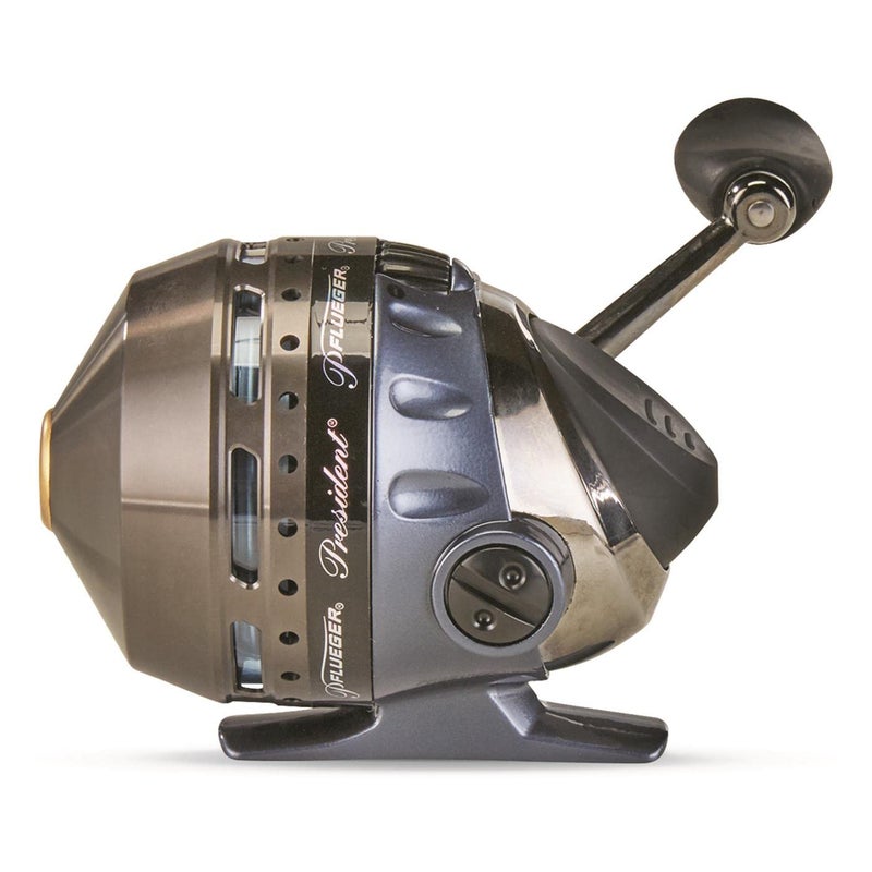 Pflueger President Spincast Reel, Size 6 Fishing Reel, Right/Left Handle Position, Aluminum Spool, Dial Drag System, Blue - Image 3